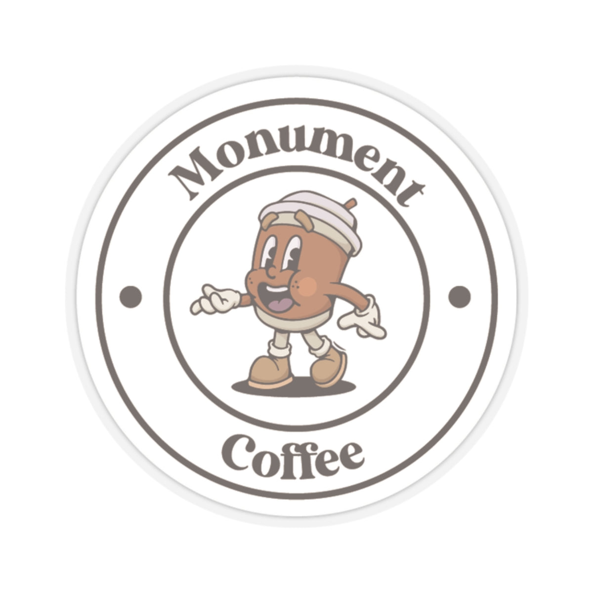 Monument Coffee Cup Man Sticker