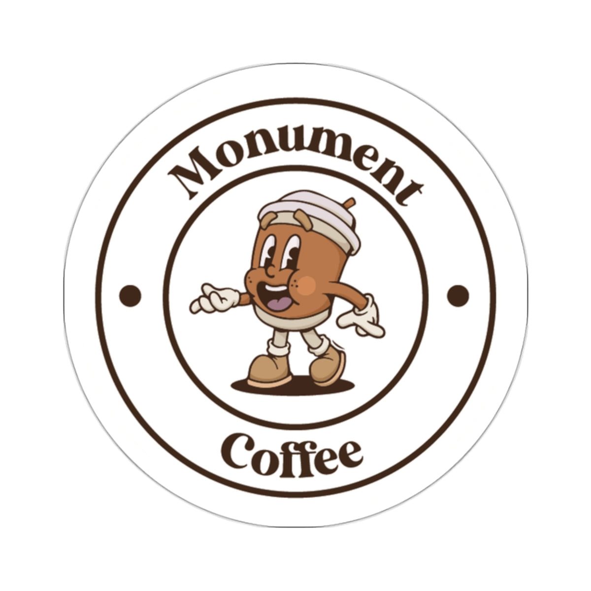 Monument Coffee Cup Man Sticker